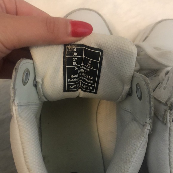 Dr. Martens chunky white genuine leather boots size 6 - Picture 6 of 7